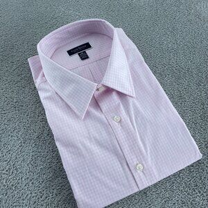Club Room Regular Fit Pink Gingham Dress Shirt XXL NWT 5885